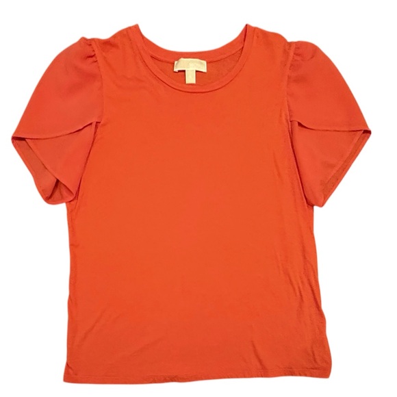 Michael Kors Tops - Michael Kors Orange Contrast Flutter Short Sleeve T-Shirt Size XL MSRP $95